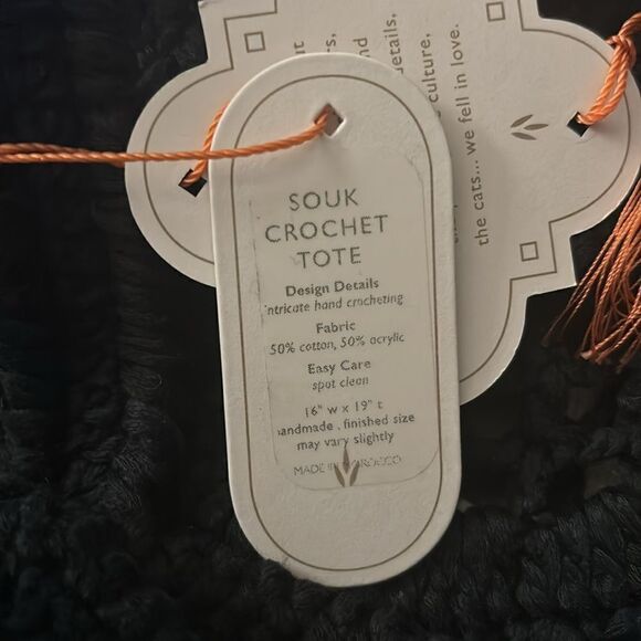 Rare- MER-SEA Souk Crochet Tote in Black / New with Tags - Picture 4 of 4
